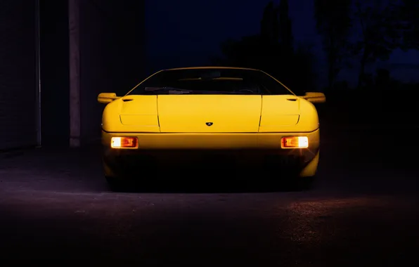 Picture Lamborghini, Diablo, front view, headlights, Lamborghini Diablo VT 6.0