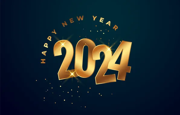 Figures, New year, date, composition, 2024, New Year 2024