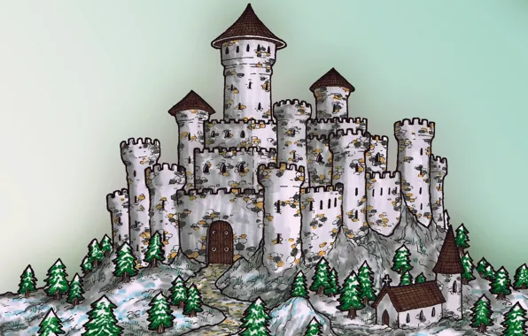 Picture background, castle, figure