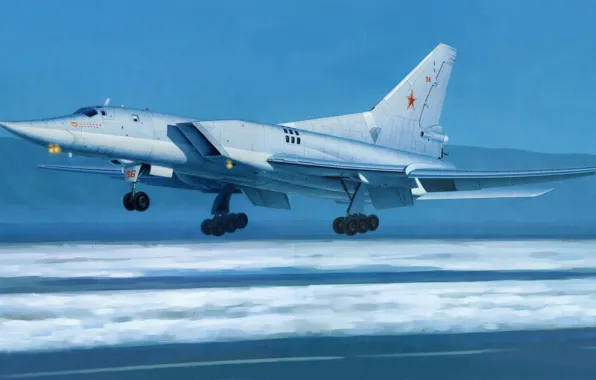 Winter, snow, strip, figure, bomber, the airfield, Backfire, Tu-22M3