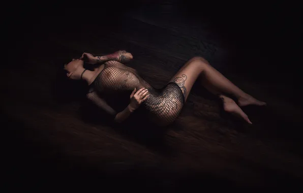 Ass, chest, girl, mesh, passion, tattoo, touch, linen