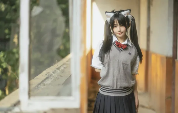 Beautiful, Asian, Model, Woman, Pretty, Japanese, Uniform