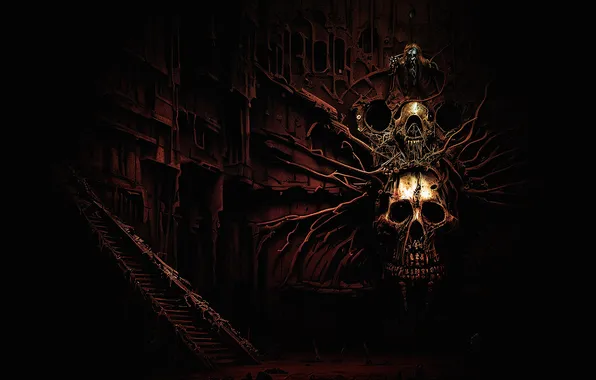 Night, skull, horror