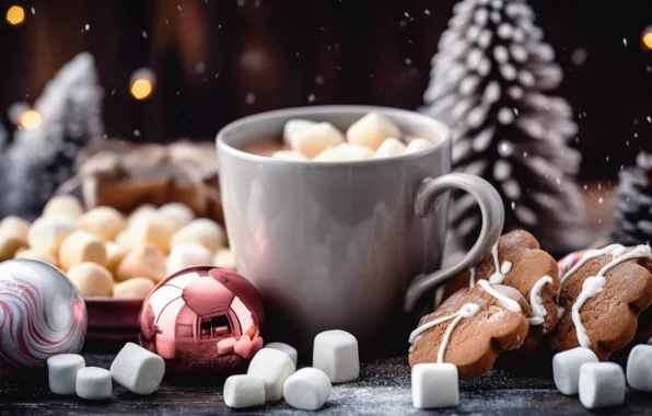 Christmas, candy, mug, Cup, sweets, New year, drink, dessert