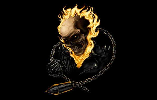 Skull, chain, Ghost, Ghost Rider, racer