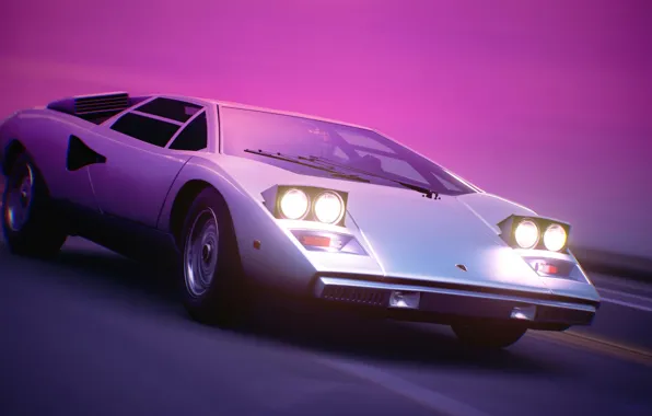 Auto, Music, Lamborghini, Machine, Style, Background, 80s, Style