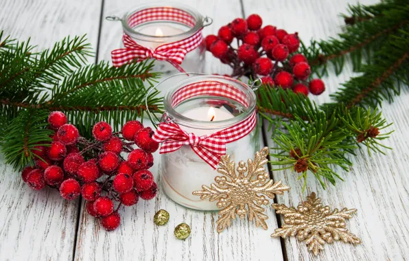 Decoration, candles, New Year, Christmas, christmas, wood, merry, decoration