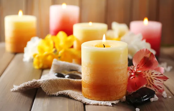 Flowers, candles, petals