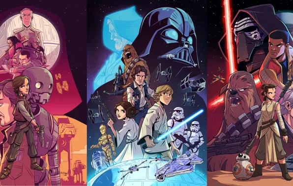 Art, Star wars, posters, Derek Laufman