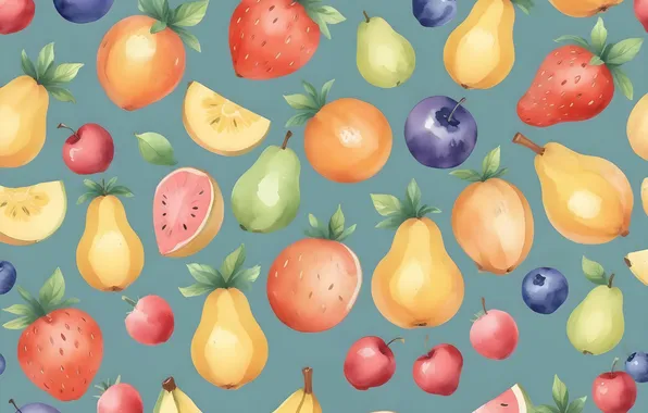 Cherry, berries, texture, blueberries, strawberry, bananas, fruit, peaches