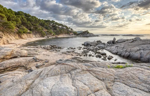 Picture rocks, shore, Spain, Catalonia