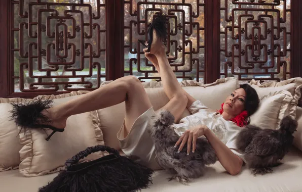 Handbag, Bed, Feet, Fashion, Fashion, Lucy Liu, Lucy Liu, Alexander Wang