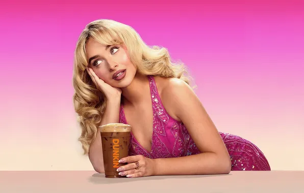 Look, sexy, pose, pink, hair, makeup, dress, actress