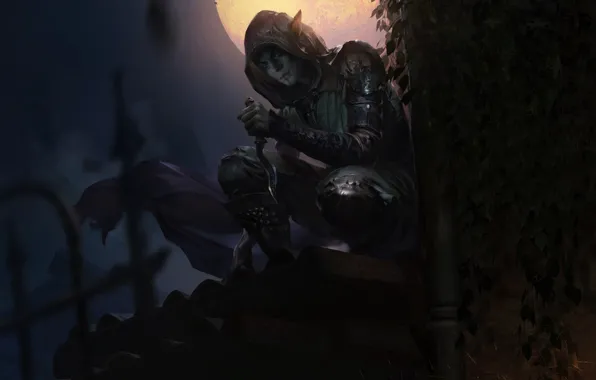 Picture night, elf, the game, art, The Elder Scrolls Legends