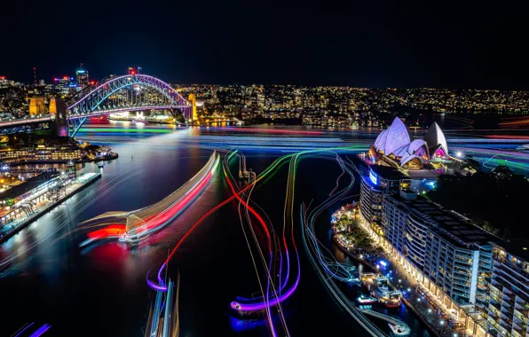Lights, Sydney, cityscape, sydney, australia, opera house, exhibition, vivid