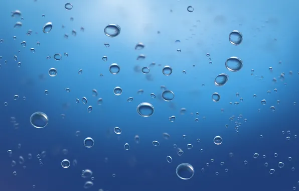 Sea, water, drops, bubbles, the ocean, drop, minimalism, under water