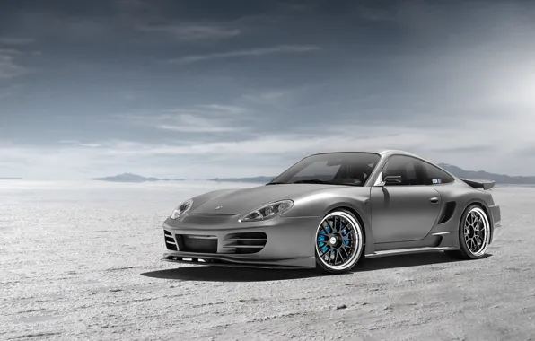 Picture desert, Porsche, silver, Porsche, Blik, front, silvery, 991