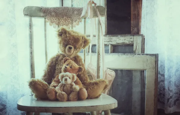 Toys, chair, Teddy bears, The three bears