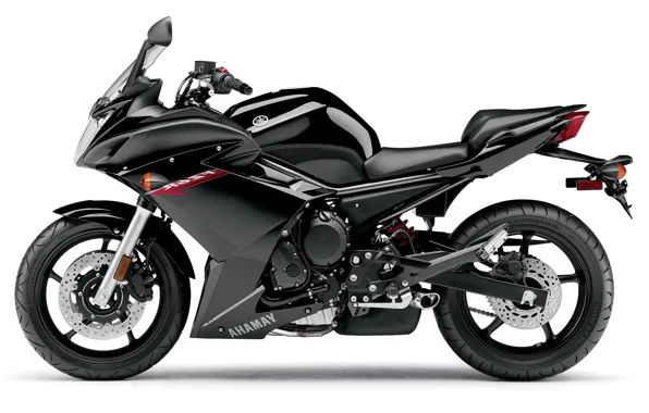 Black, white background, Yamaha, black, Yamaha, sportbike, sport bike, FZ6R