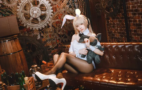 Pose, model, toy, shoes, Asian, beauty, Bunny, model