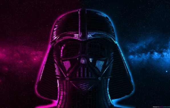 Picture stars, text, words, Darth Vader, words