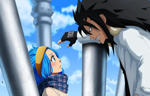 Girl, smile, anime, art, guy, Fairy Tail, Fairy tail