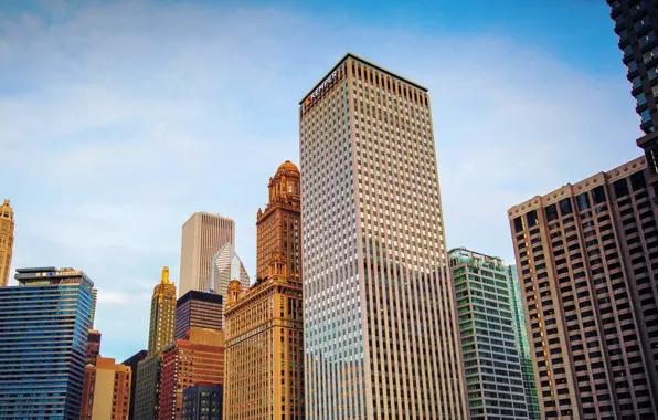 The sky, building, skyscrapers, USA, America, Il, Chicago, Chicago