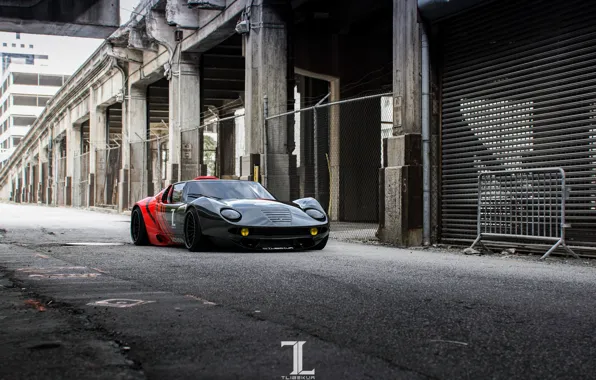 Red, Black, Lamborghini, Machine, Supercar, Miura, Rendering, Concept Art