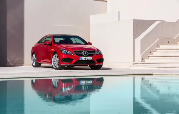 Picture Mercedes-Benz, Red, E-Class, coupe, 2013