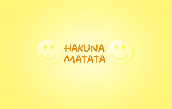Minimalism, words, yellow background, smile, The Lion King, emoticons, The Lion King, Timon &ampamp; Pumbaa