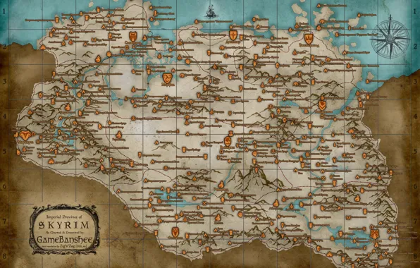 Picture map, the elder scrolls, skyrim, Skyrim, tes