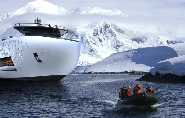 Winter, The ocean, Sea, Boat, Ice, Boat, The project, The ship