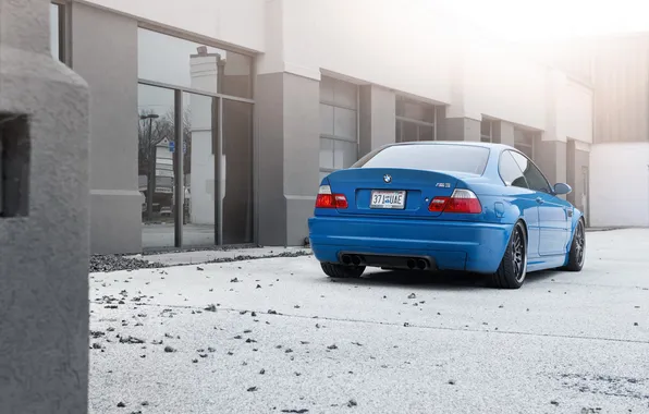 Picture blue, the building, Windows, bmw, BMW, coupe, rear view, blue