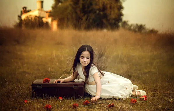 Summer, flowers, girl