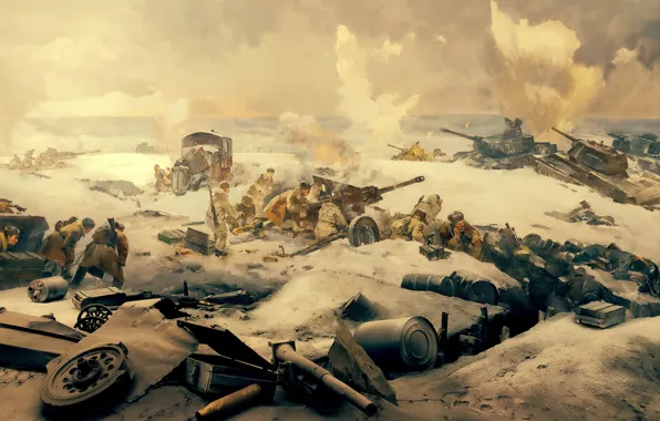 Panorama, Museum, fragment, the hero-city of Volgograd, "Battle of Stalingrad"