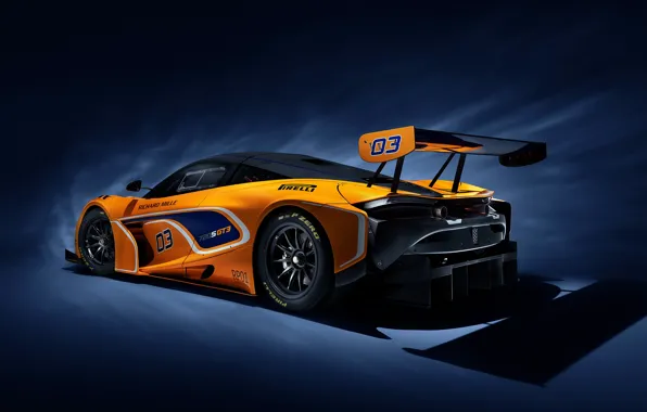 McLaren, racing car, rear view, GT3, 720S, 2019