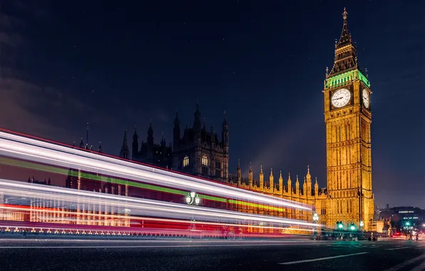 Picture light, night, England, excerpt, Big Ben, London