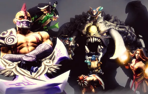 Picture Bloodseeker, dota 2, Lina, Meepo, Rubick