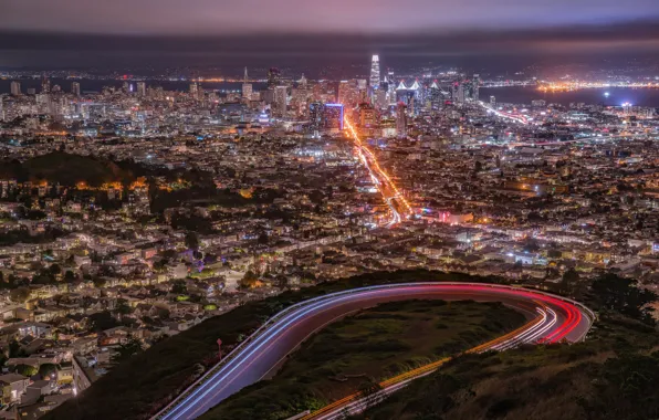 The city, lights, San Francisco