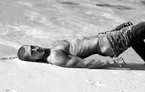 Sand, water, jeans