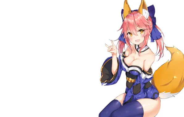 Girl, sexy, cleavage, thighhighs, long hair, dress, boobs, anime