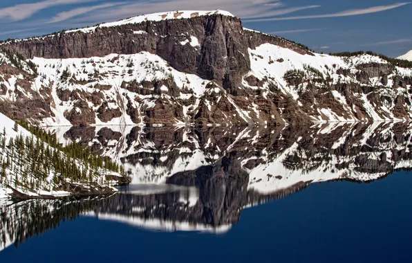 The sky, mountains, lake, reflection, rocks