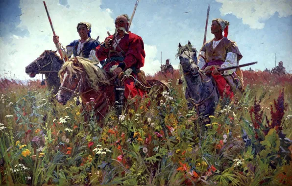 Painting, Cossacks, Taras Bulba, the past, BUBNOV Alexander
