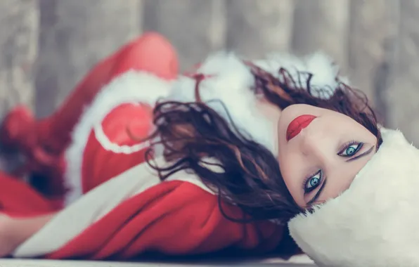 Look, girl, hat, makeup, brunette, costume, maiden