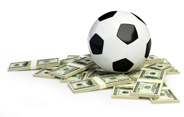 Picture football, the ball, money, the bucks, packs, Dollars