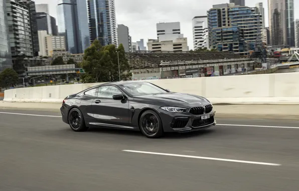 The city, grey, coupe, BMW, 2020, BMW M8, M8, M8 Competition Coupe