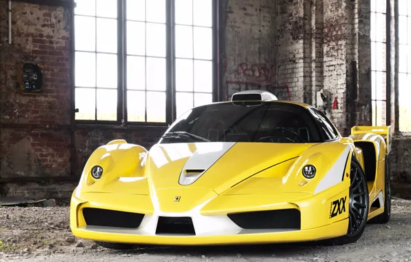 Yellow, Windows, Ferrari, Ferrari Enzo, Edo Competition, vizh front