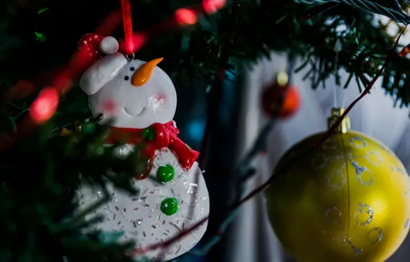 Toy, New year, snowman, decoration, toy, New Year, snowman, 2016