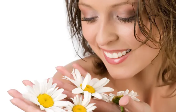 Flowers, smile, chamomile, 149