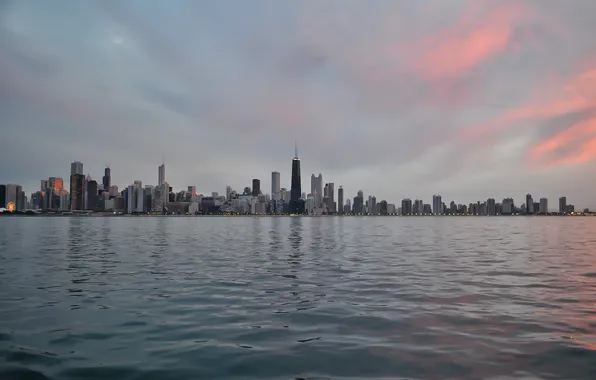 Picture water, building, skyscrapers, Chicago, USA, Chicago, megapolis, illinois